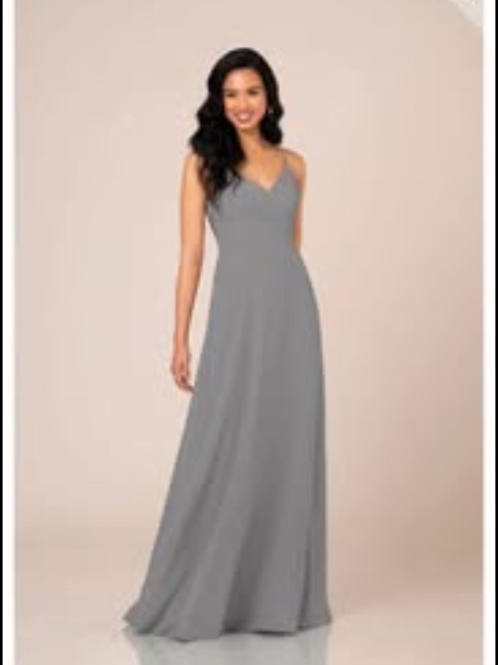 Light blue chiffon v-neck long dress